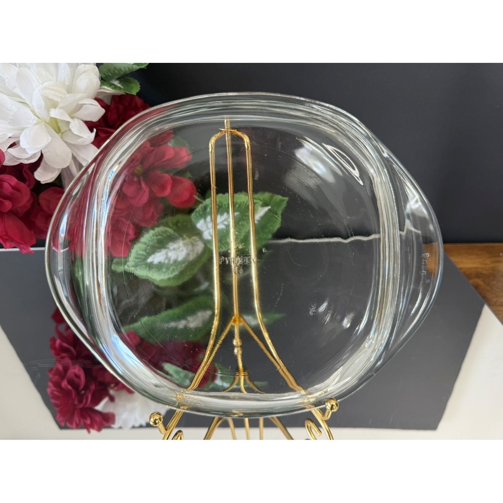 Vintage Pyrorey Clear Glass Oval Lid Replacement Bakeware Cover Retro Kitchen
